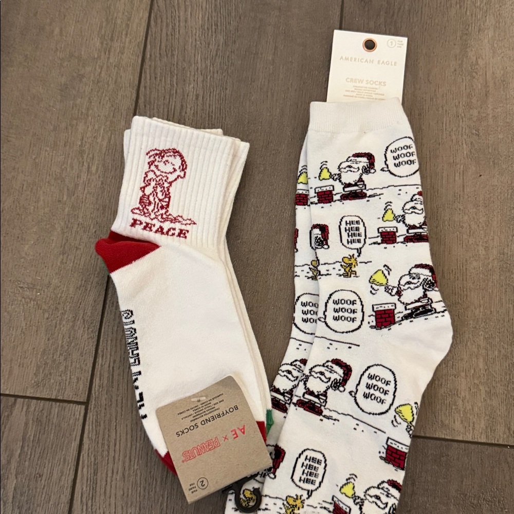 American Eagle Snoopy Crew Socks Woodstock socks